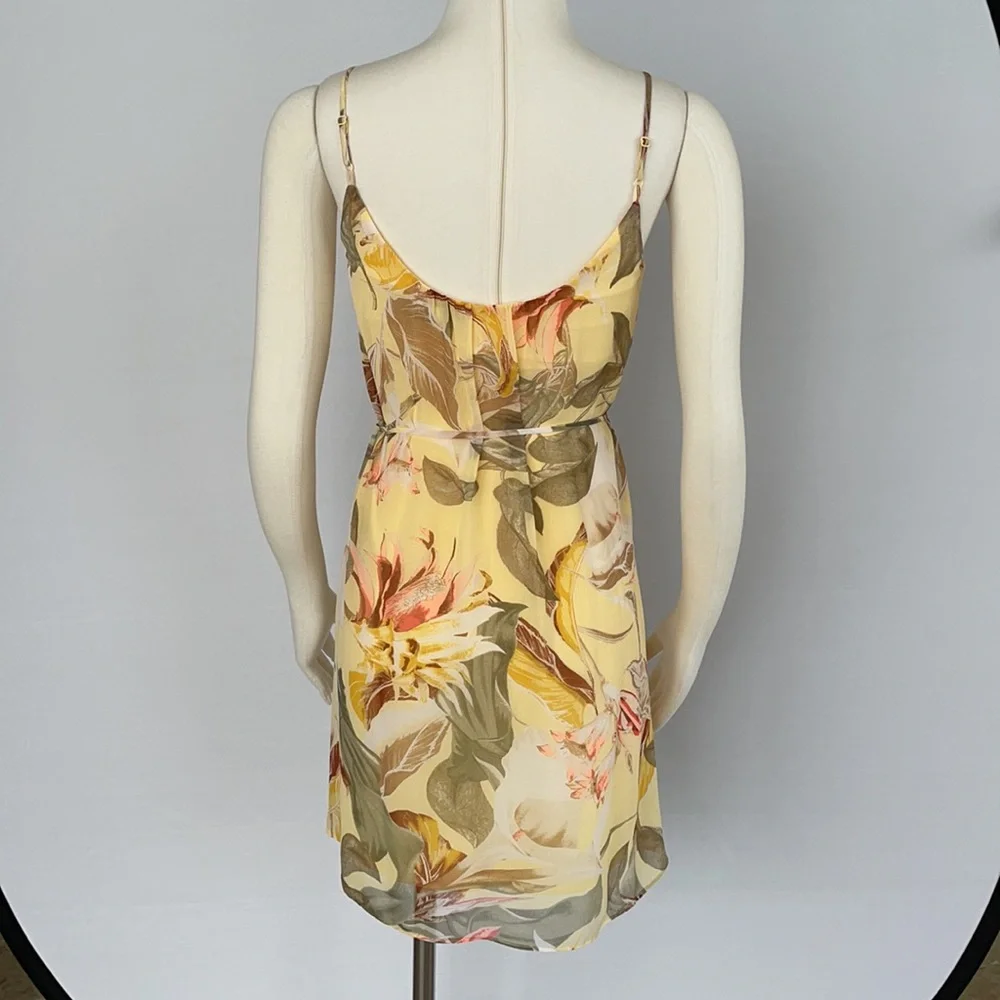 NWOT WHBM Yellow Tropical Print Slip Dress Size 0 - Picture 9 of 15